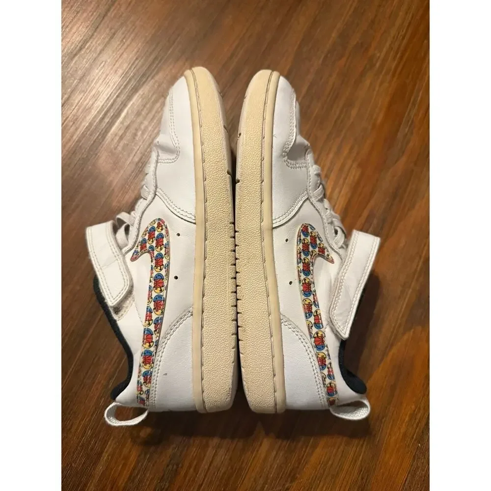 Nike Court Borough Low 2 SE Happy Hoops Low Top Shoe size Youth One 1